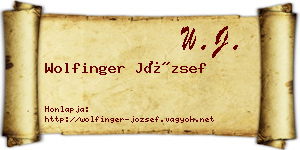Wolfinger József névjegykártya